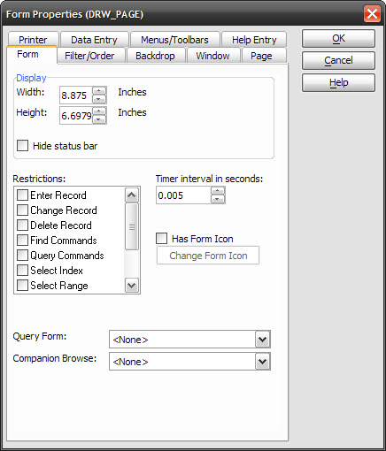 Form Properties Timer Event