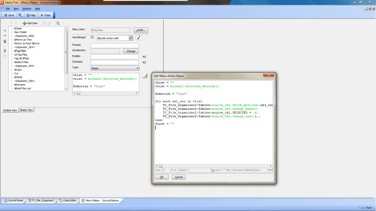 RClick Menu Code Tag Files
